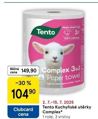 Utěrky kuchyňské 3vrstvé Complex Tento