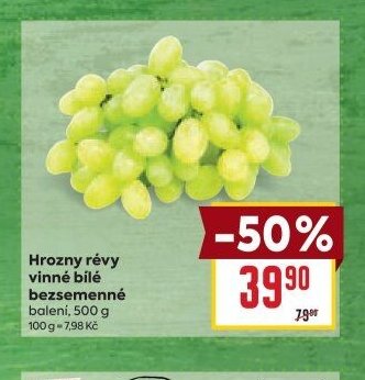 Hrozny révy vinné bílé bezsemenné