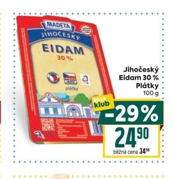 Jihočeský Eidam 30% Plátky