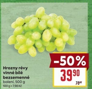 Hrozny bílé bezsemenné