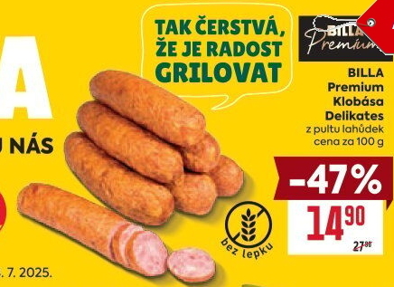 Klobása Delikates Billa Premium