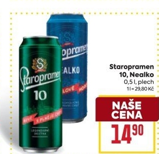 Pivo světlé výčepní 10° Staropramen