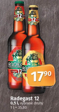 Pivo ležák 12° Radegast