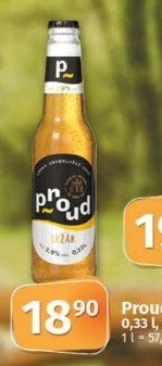 Pivo světlý ležák Proud