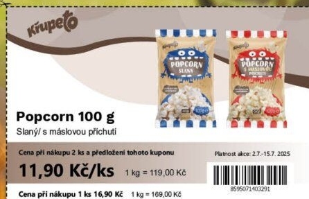 Popcorn Křupeto Coop