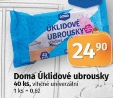 Vlhčené ubrousky univerzální Doma