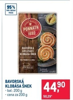 Bavorská grilovací klobása šnek Ponnath