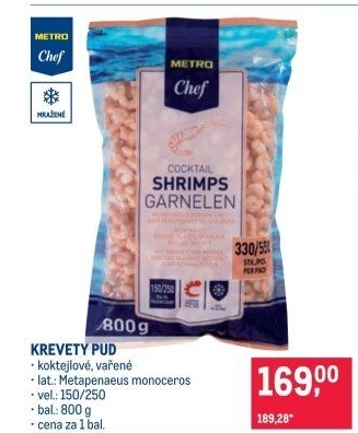 Krevety koktejlové mražené Metro Chef