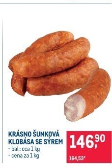 Šunková klobása se sýrem Krásno