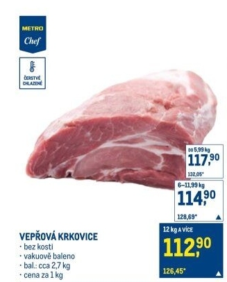 Vepřová krkovice bez kosti Metro Chef