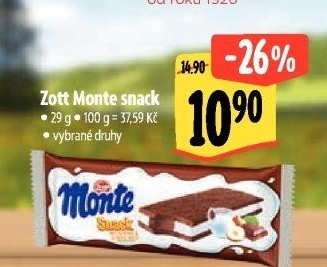 Dezert mléčný Monte Snack Zott