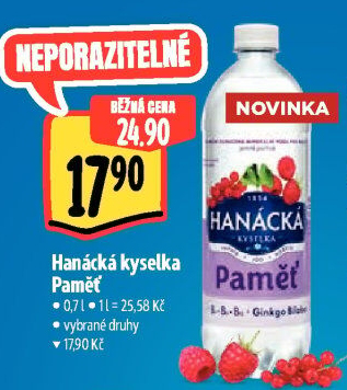 Funkční voda Hanáckákyselka