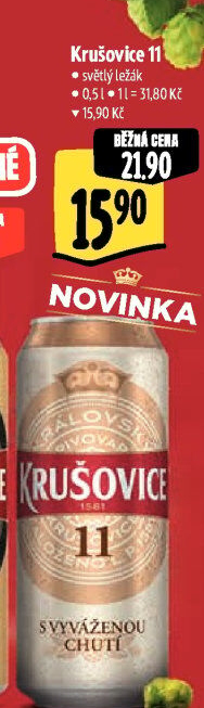 Pivo světlý ležák 11° Krušovice