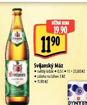 Pivo světlý ležák 11° Svijanský Máz Svijany
