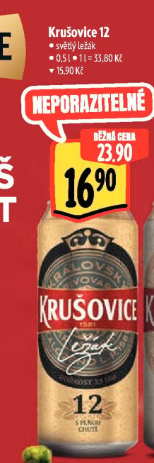 Pivo světlý ležák Královský 12° Krušovice