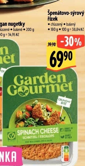 Špenátovo sýrový řízek Garden Gourmet