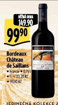 Víno Bordeaux Chateau de Saillans Sommelier Collection