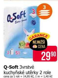 Kuchyňské utěrky 3vrstvé Q-Soft