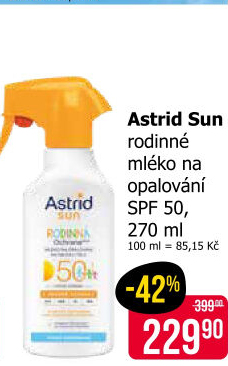 Mléko rodinné na opalování ve spreji OF 30 Astrid Sun