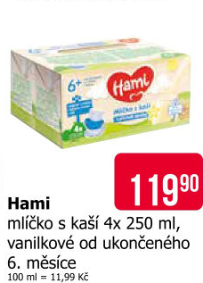 Mlíčko s kaší Hami