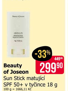 Opalovací krém v tyčince SPF 50+ Sun Stick Beauty of Joseon