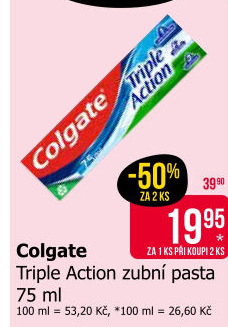 Pasta na zuby Triple Action Colgate