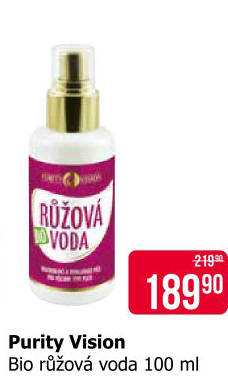 Růžová voda bio Purity Vision