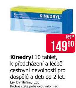 Tablety proti nevolnosti Kinedryl