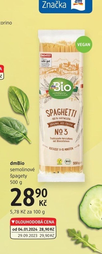 Semolinové těstoviny dm Bio