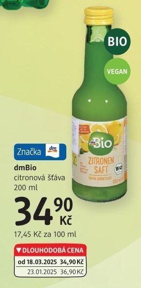 Šťáva citronová dm Bio