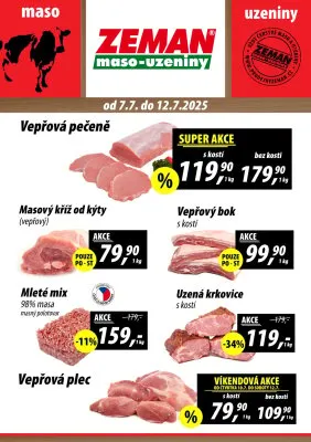 akční leták ZEMAN maso - uzeniny 7.7.2025-12.7.2025