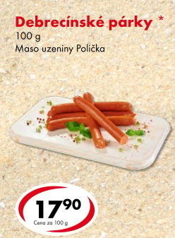 Párky debrecínské Maso uzeniny Polička