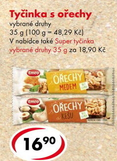 Tyčinka s ořechy Emco