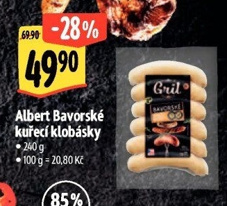 Bavorská klobása kuřecí Albert Gril