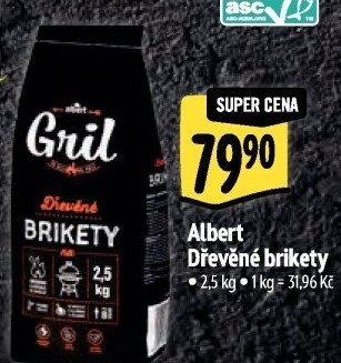 Dřevěné brikety Albert Gril