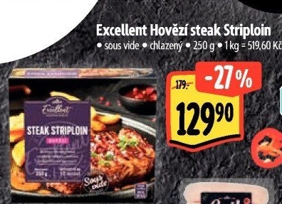 Hovězí steak Striploin Sous vide Albert Excellent