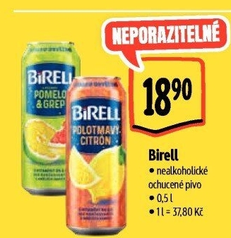 Nealkoholické pivo ochucené Birell
