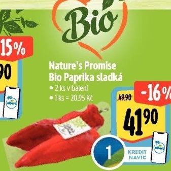 Paprika červená bio Nature'