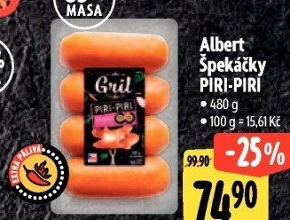 Špekáčky Piri-Piri Albert Gril