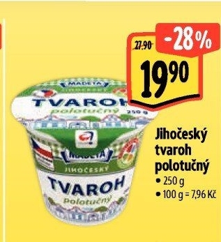 Tvaroh polotučný Jihočeský Madeta