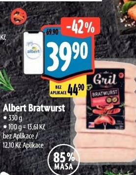 Grilovací klobása bratwurst Albert Gril