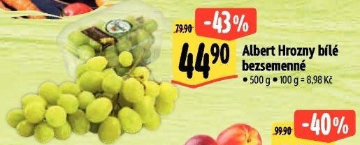 Hrozny bílé bezsemenné Albert