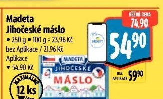 Máslo Jihočeské Madeta