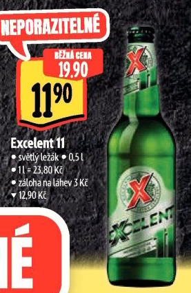 Pivo světlý ležák 11° Excelent