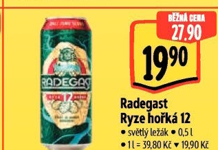 Pivo světlý ležák 12° Ryze hořká Radegast