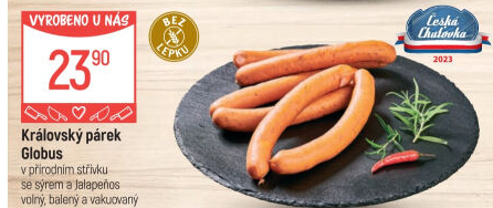 Královské párky se sýrem a jalapeňos Globus