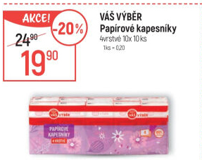 Papírové kapesníčky 4vrstvé Váš Výběr