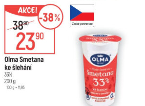 Smetana ke šlehání Olma 33%