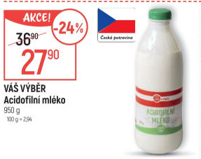 Acidofilní mléko Váš Výběr