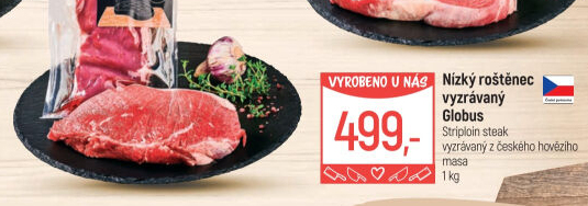 Hovězí nízký roštěnec Striploin steak Globus